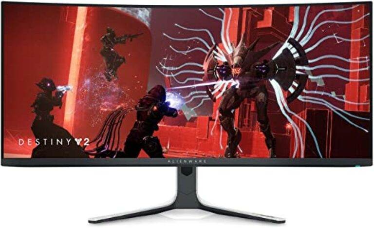 Alienware 34 Inch Curved PC Gaming Monitor, 3440 x 1440p Resolution, Quantum Dot OLED 175Hz, 1800R Curvature, True 1ms GTG, 1,000,000:1 Contrast Ratio, 1.07 Billion Colors, AW3423DW - Lunar Light