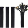 [4 Pack] JOTO Cable Management Sleeve, 19-20 Inch Cord Organizer System with Zipper for TV Computer Office Home Entertainment, Flexible Cable Sleeve Wrap Cover Wire Hider System -Black