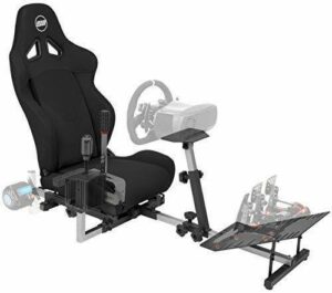 OpenWheeler GEN3 Racing Wheel Simulator Stand Cockpit Black on Black | Fits All Logitech G923 | G29 | G920 | Thrustmaster | Fanatec Wheels | Compatible with Xbox One, PS4, PC Platforms