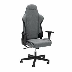 RESPAWN 110 Fabric Gaming Chair Ergonomic Racing Style High Back PC Computer Desk Office Chair - 360 Swivel, Integrated Headrest, 135 Degree Recline Adjustable Tilt Tension Angle Lock - 2023 Grey