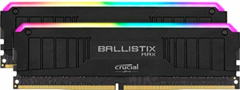Crucial Ballistix MAX RGB 4000 MHz DDR4 DRAM Desktop Gaming Memory Kit 16GB (8GBx2) CL18 BLM2K8G40C18U4BL (Black)