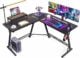 Casaottima Gaming Desk L Shaped Computer Desk 51″, Black