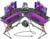 SEVEN WARRIOR Gaming Desk 50.4” with LED Lights & Power Outlets